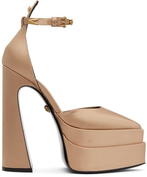 versace biege gold heels|versace platform heels price.